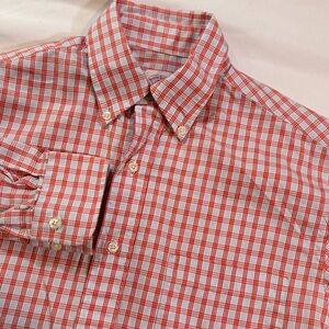 Brooks Brothers Long Sleeve Button Up Shirt Plaid S Red/White Plaid Preppy EUC